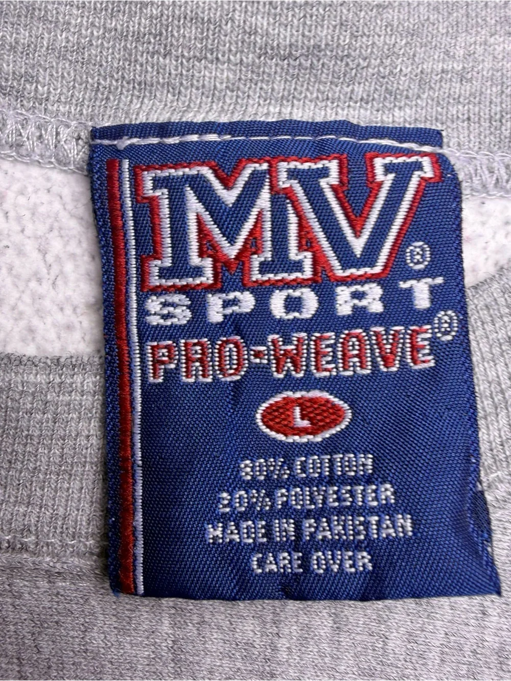 MV Sport Gray Crewneck Sweatshirt with Navy 'BRECKENRIDGE' Embroidery